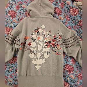 Free People Movement At My Best Embroidered Hoodie XS
